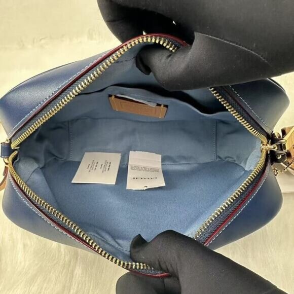 Coach Jamie Camera Bag In Signature Denim & Leather With Cherry Charm - Picture 8 of 12